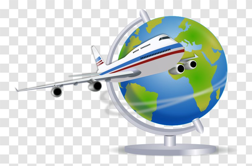 Airplane Aircraft Flight Air Travel Globe - Mode Of Transport Transparent PNG