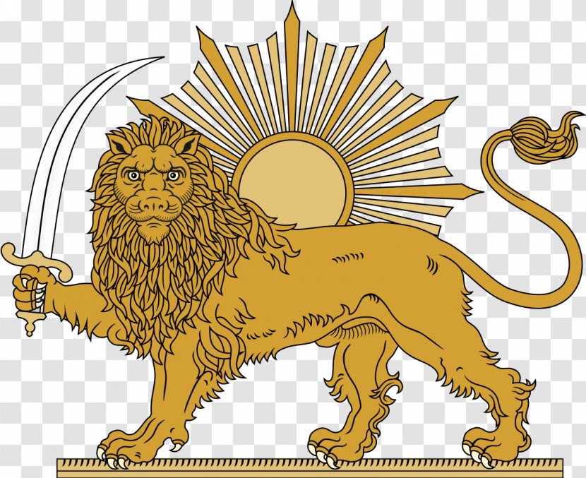 Greater Iran T-shirt Lion And Sun - Cat Like Mammal - Persian Transparent PNG