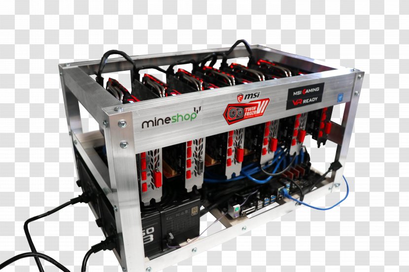 Bitcoin Mining Rig Ethereum Cryptocurrency - Graphics Cards Video Adapters Transparent PNG