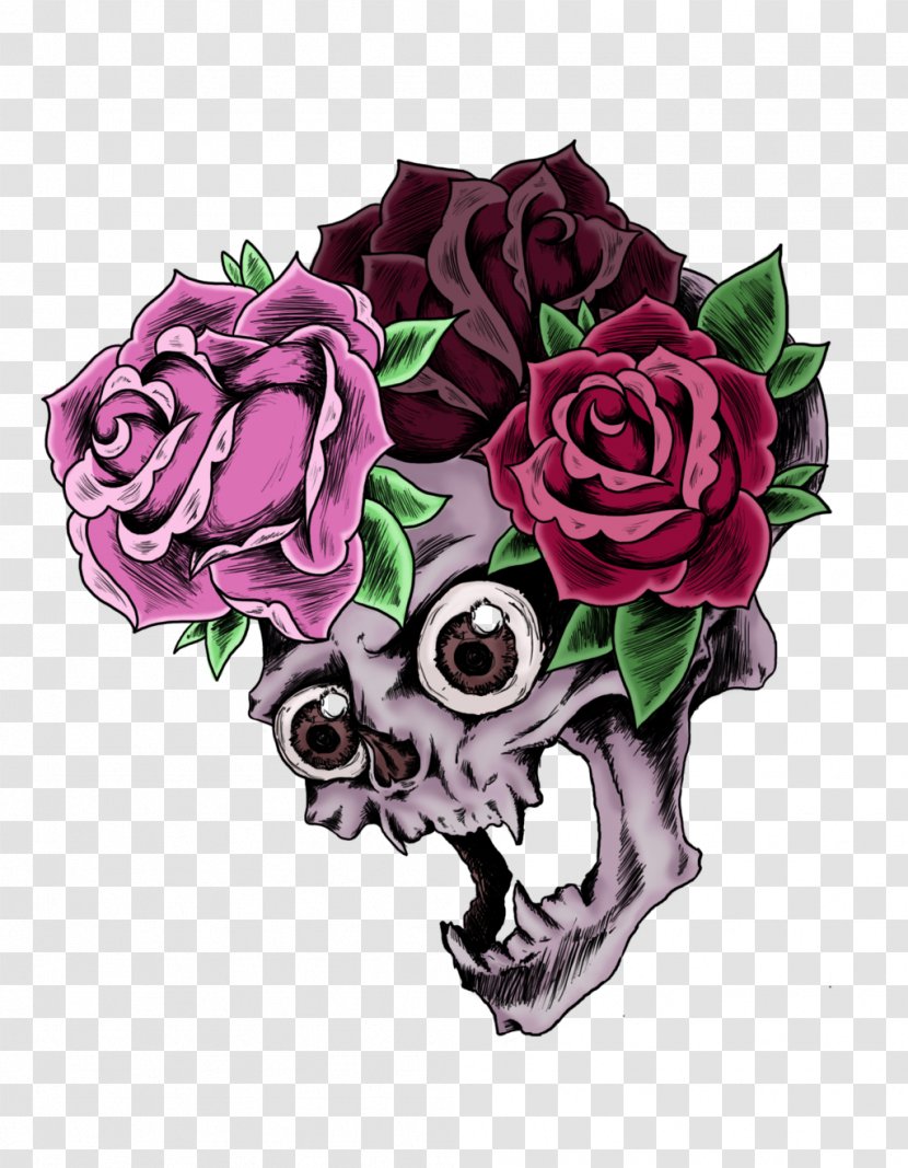 Skull Garden Roses Flower Calavera Drawing - Rose Order - Skulls Transparent PNG