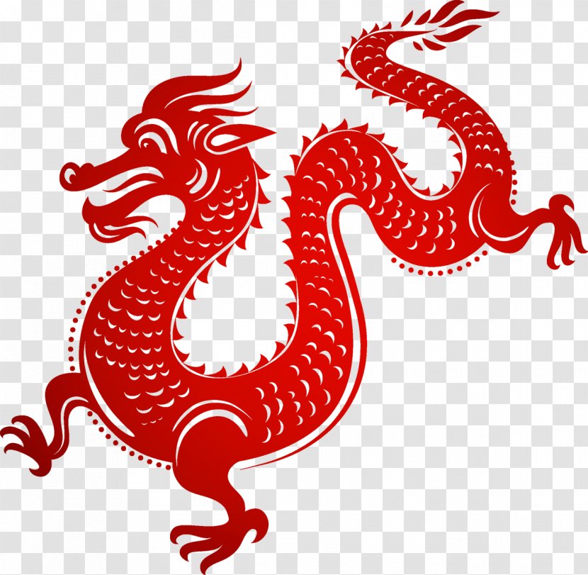 Chinese Dragon New Year Illustration - Fictional Character - Paper-cut Transparent PNG