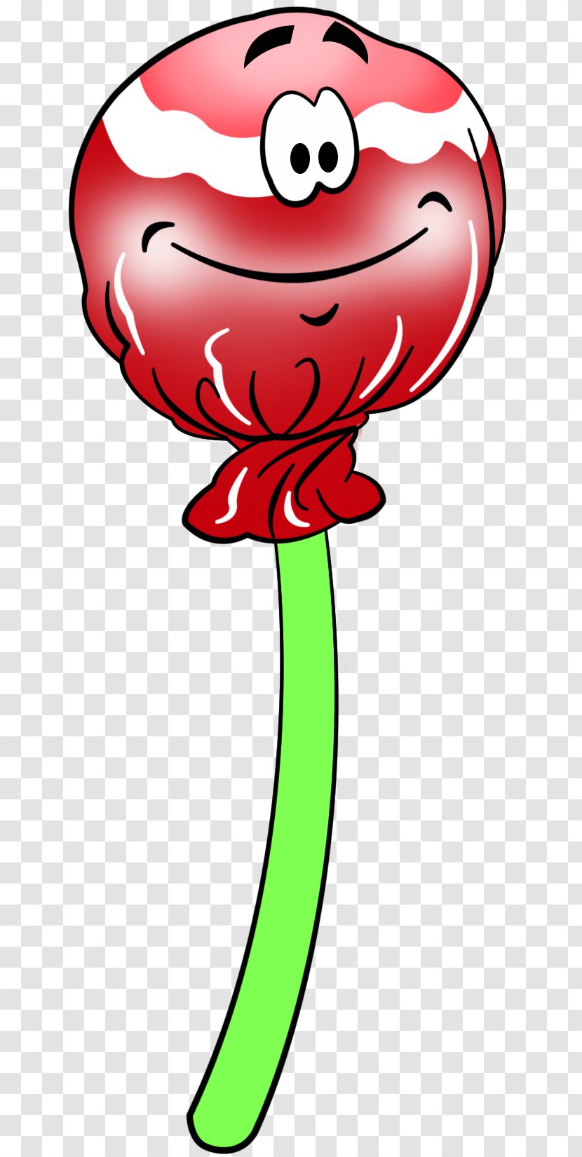 Lollipop Bonbon Candy Cane Smiley - Red Transparent PNG