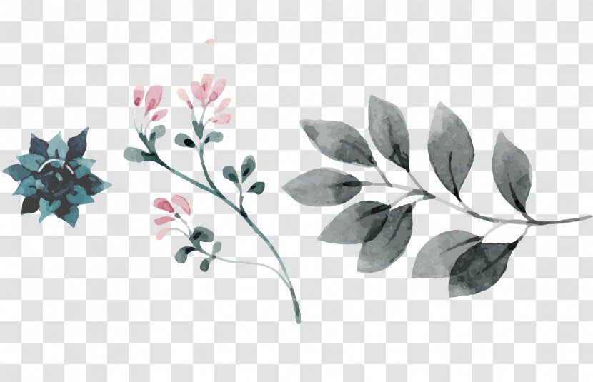 Watercolor: Flowers Watercolor Painting Watercolour Floral Design - Branch - Flower Transparent PNG