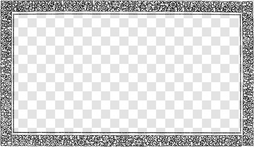 Black And White Square Area Board Game Pattern - Chessboard - Vintage Border Frame Pic Transparent PNG