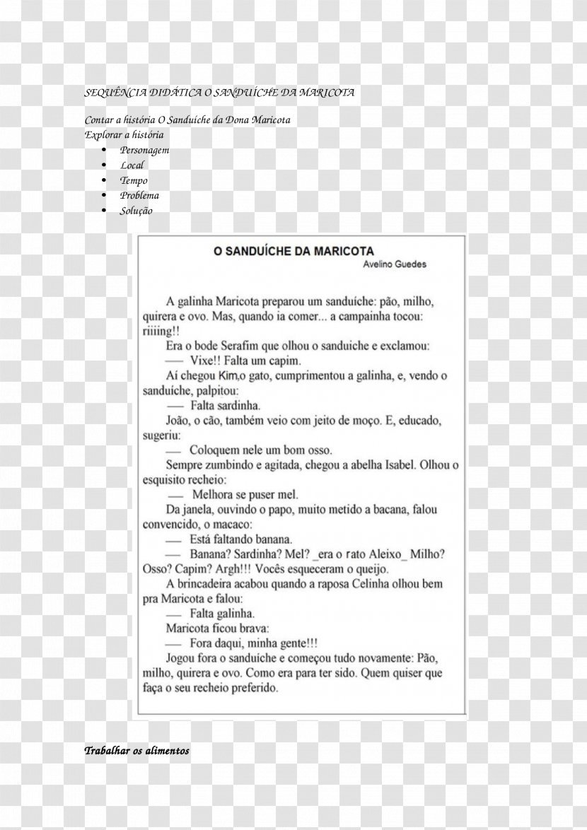 Sequência Didática Didactic Method Education Text School - SANDUICHE Transparent PNG