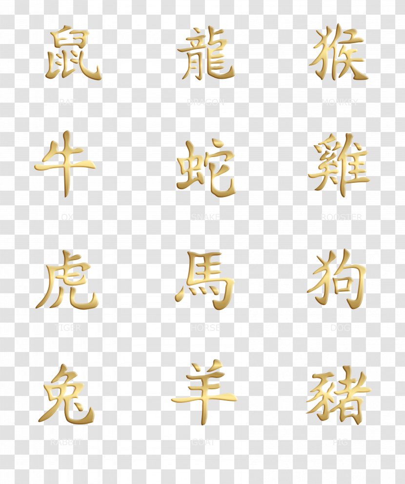 Wiring Diagram Clip Art - Zodiac - Chinese Set Gold Transparent Image Transparent PNG