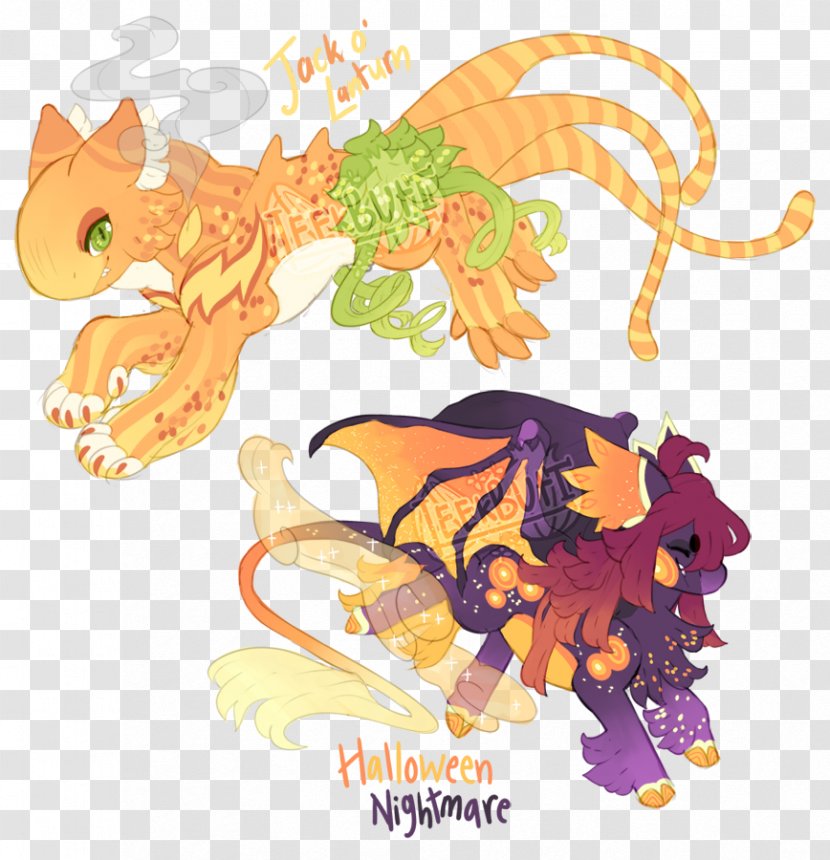 Clip Art Illustration Animal Legendary Creature - Orange - Trick Or Treath Transparent PNG