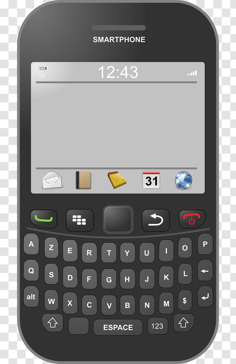 BlackBerry Q10 IPhone Smartphone Clip Art - Multimedia - Iphone Transparent PNG