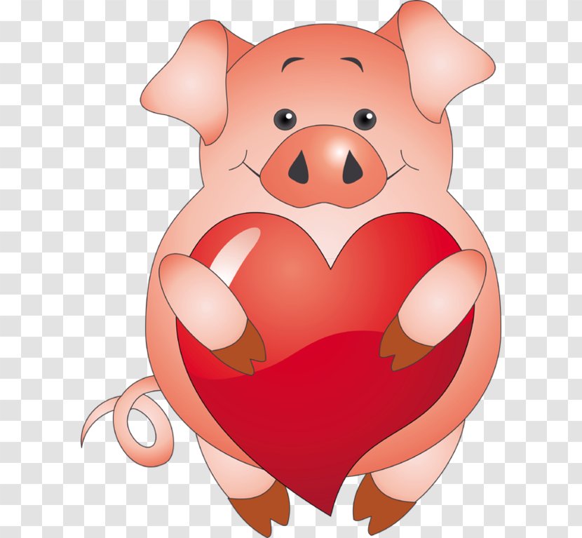 Pig Valentine's Day Clip Art - Flower Transparent PNG