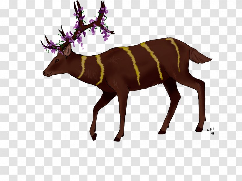 Reindeer Elk Antler Terrestrial Animal Wildlife - Horn Transparent PNG
