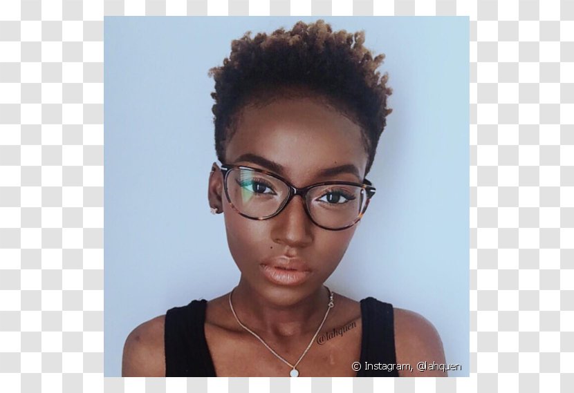 Glasses Hairstyle Afro Fashion Black - Chin Transparent PNG