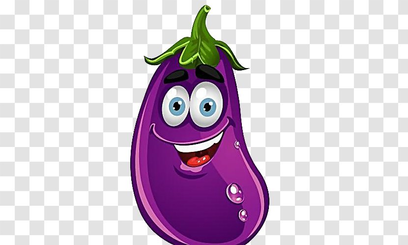 Vegetable Cartoon Fruit Clip Art - Royaltyfree - Cute Eggplant Transparent PNG