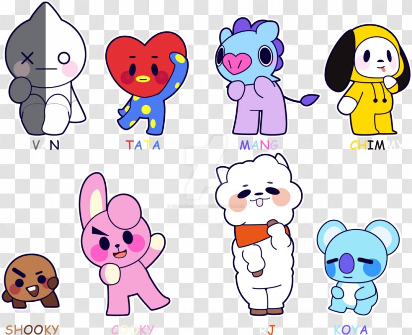 BT21 BTS Sticker K-pop Korean Language - Heart - All Bubble Transparent PNG