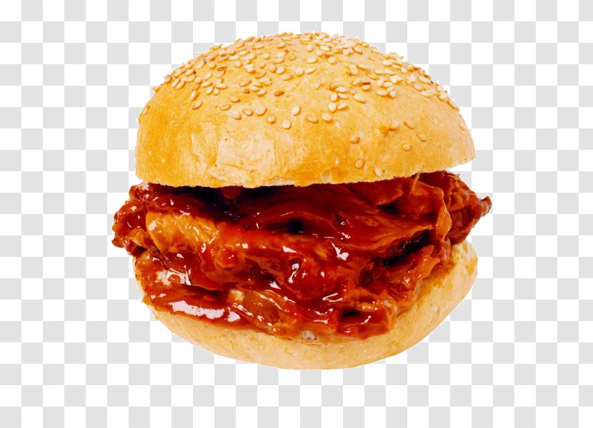 Hamburger Chicken Sandwich Barbecue Butterbrot Fast Food - Salmon Burger - Attractive Big Transparent PNG
