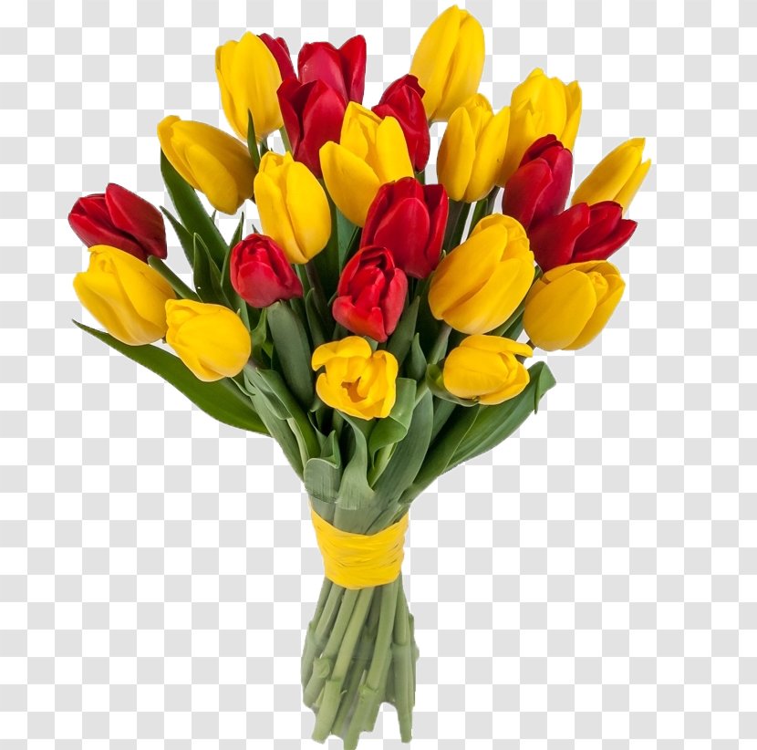 Tulip Flower Bouquet Yellow Cut Flowers Transparent PNG