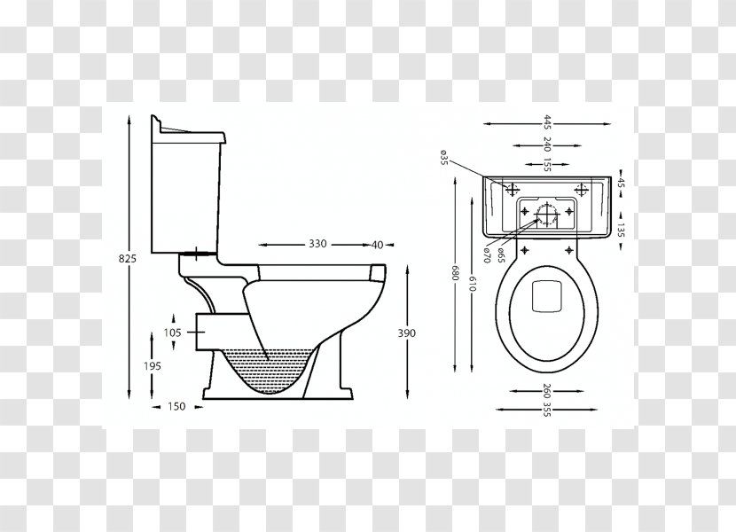 Technical Drawing Furniture Line Art Diagram - Area - Squat Toilet Transparent PNG