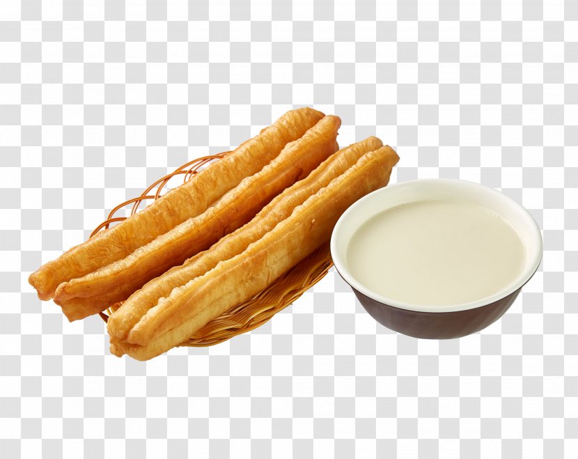 Youtiao Soy Milk Breakfast Chinese Cuisine - Deep Frying - A Bowl Of Soybean And Two Fried Dough Sticks Transparent PNG