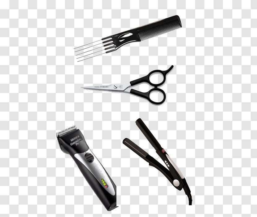 Scissors Hair Clipper Barber Iron Comb - Throwing Knife Transparent PNG