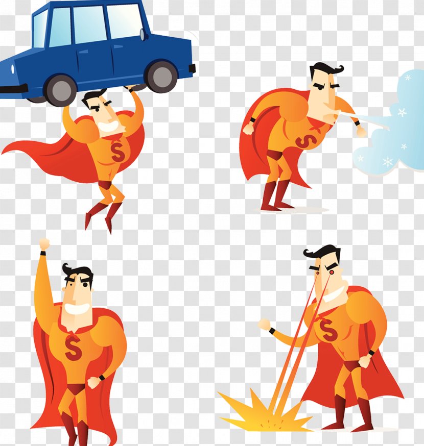 Clark Kent Superhero Superpower Illustration - Cartoon - City Superman Heroes Transparent PNG