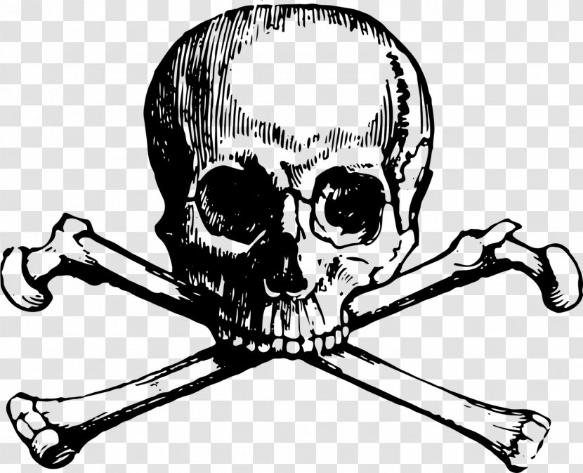 Skull And Bones Crossbones Clip Art - Death - Cartoon Finger Transparent PNG