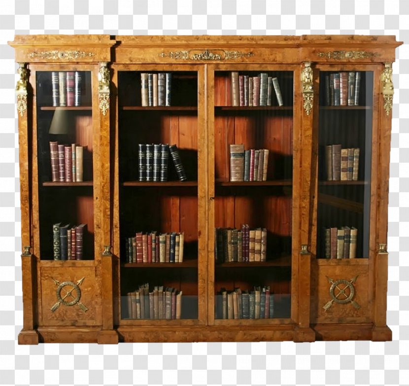 Antique Furniture Bookcase Shelf Library Transparent PNG