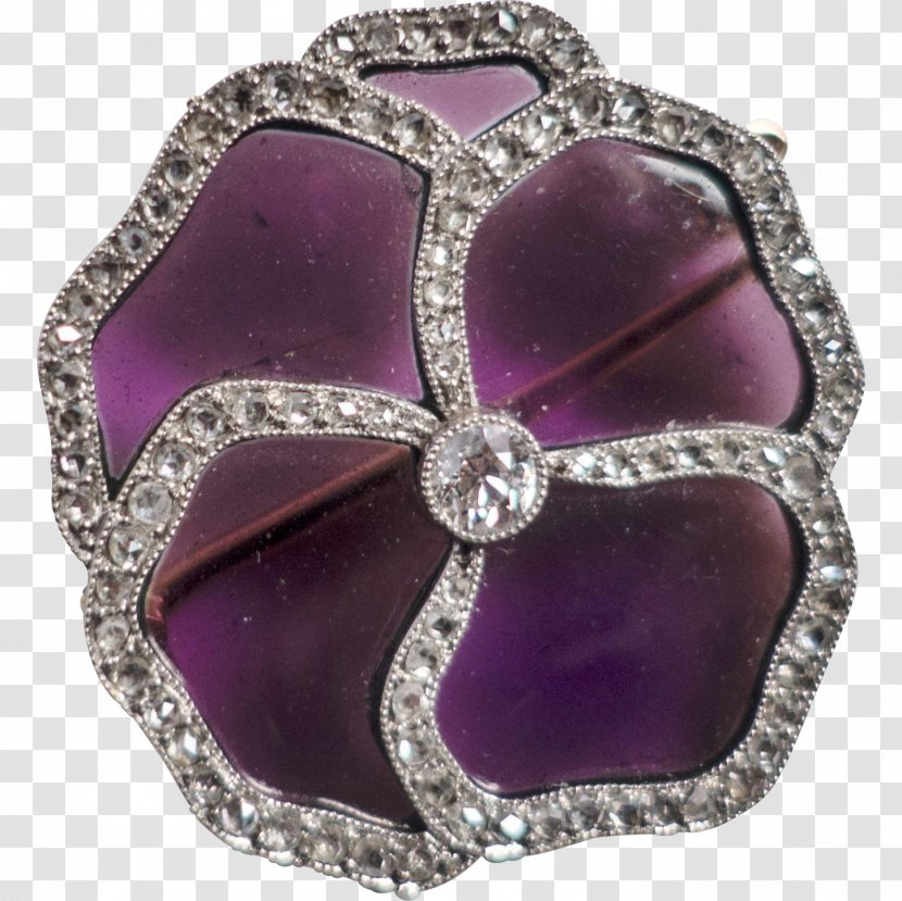 Brooch Pin Jewellery Cartier Silver - Purple Transparent PNG