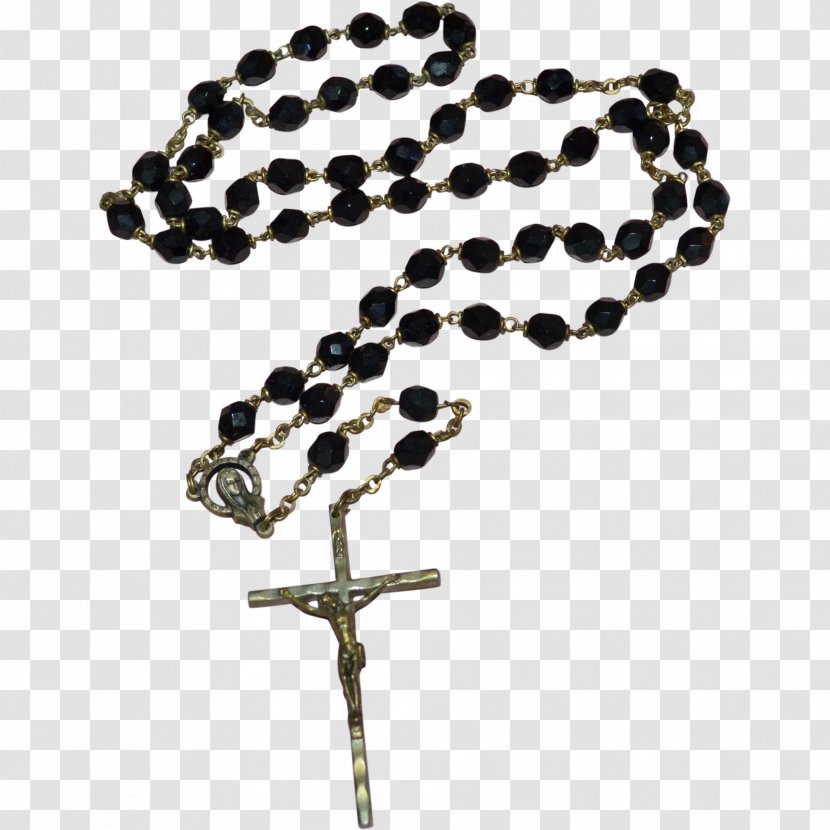 Rosary Prayer Beads Crucifix Christian Cross Necklace - Catholic Transparent PNG