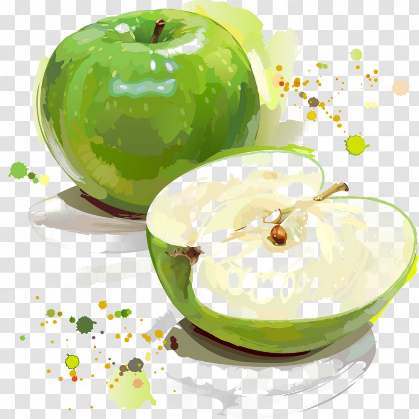Apple Granny Smith Painting Illustration - Green Transparent PNG
