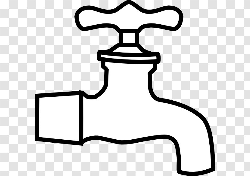 Tap Water Black And White Clip Art - Plumbing Cliparts Transparent PNG