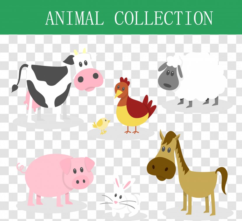 Domestic Pig Horse Speelboerderij Pierewiet Cattle - Text - 7 Cute Farm Animals Vector Transparent PNG
