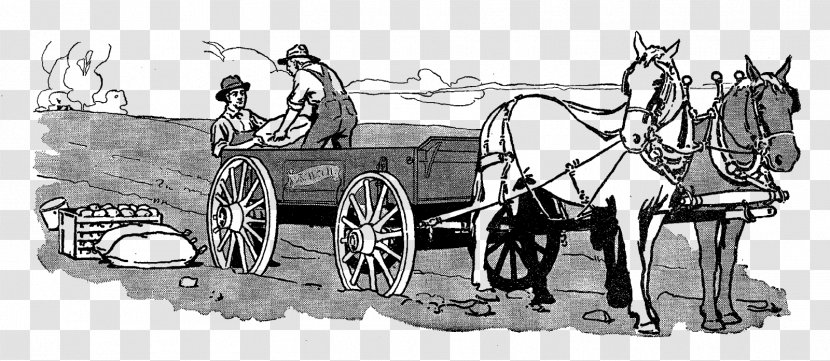 Mule Horse Harnesses And Buggy Wagon - History Transparent PNG