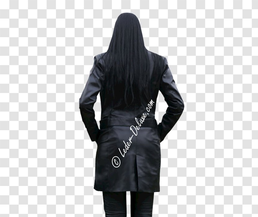 Overcoat Leather Jacket Black M - Mantel Transparent PNG