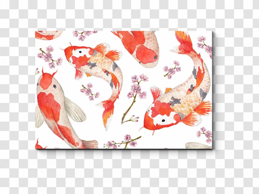 Watercolor Texture - Fish - Orange Common Carp Transparent PNG