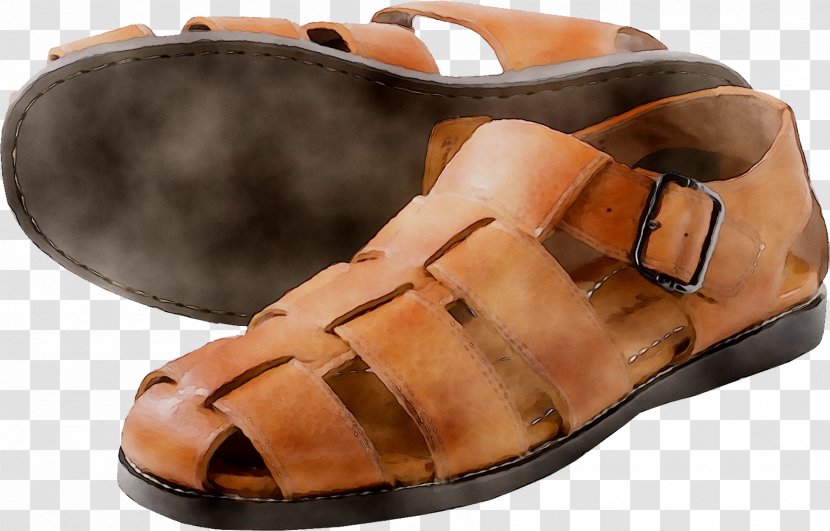 Slip-on Shoe Slide Sandal Leather - Walking - Tan Transparent PNG