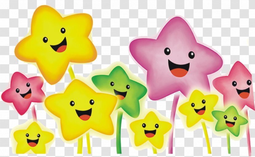 Star Cartoon Clip Art - Es - Smiley Flowers Transparent PNG