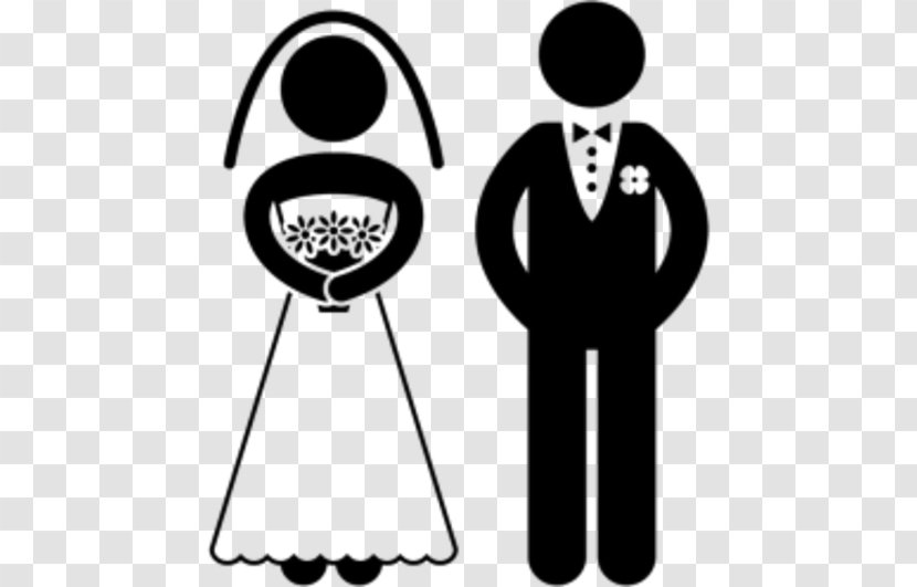 Bridegroom Wedding Marriage Clip Art - Black And White - Bride Transparent PNG