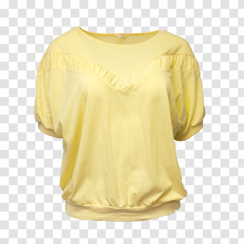 Blouse T-shirt Shoulder Sleeve - Yellow Transparent PNG