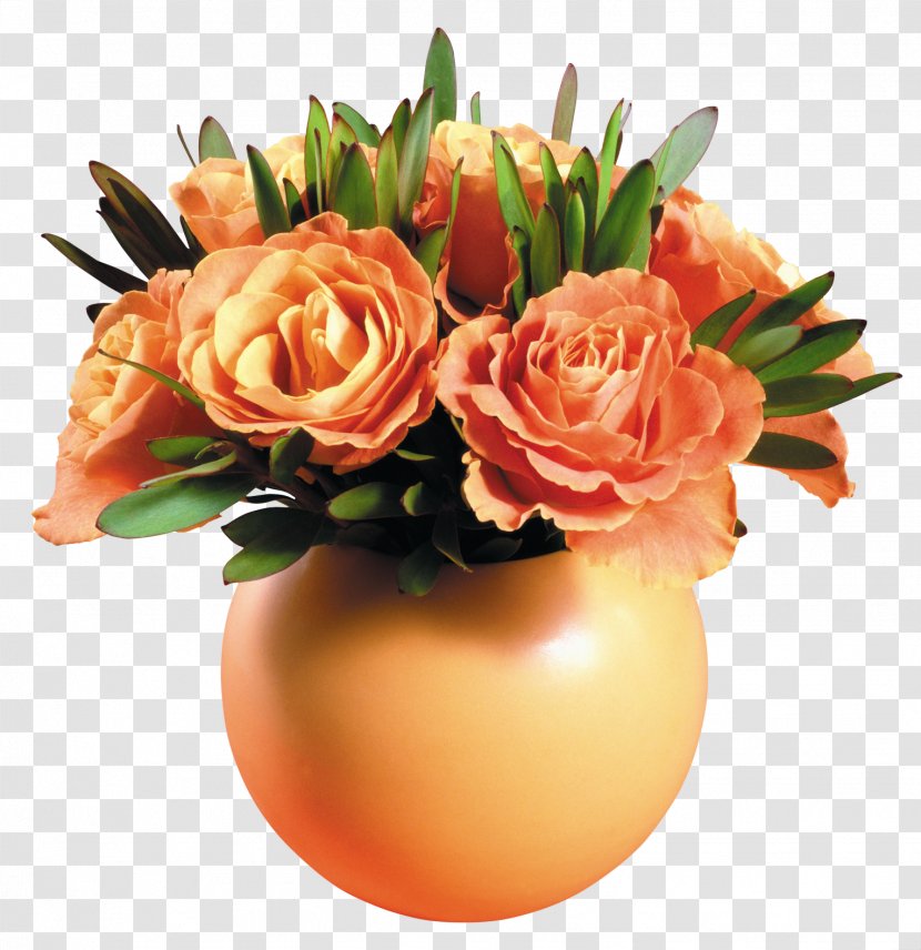 Vase Flower Rose Image - Peach Transparent PNG
