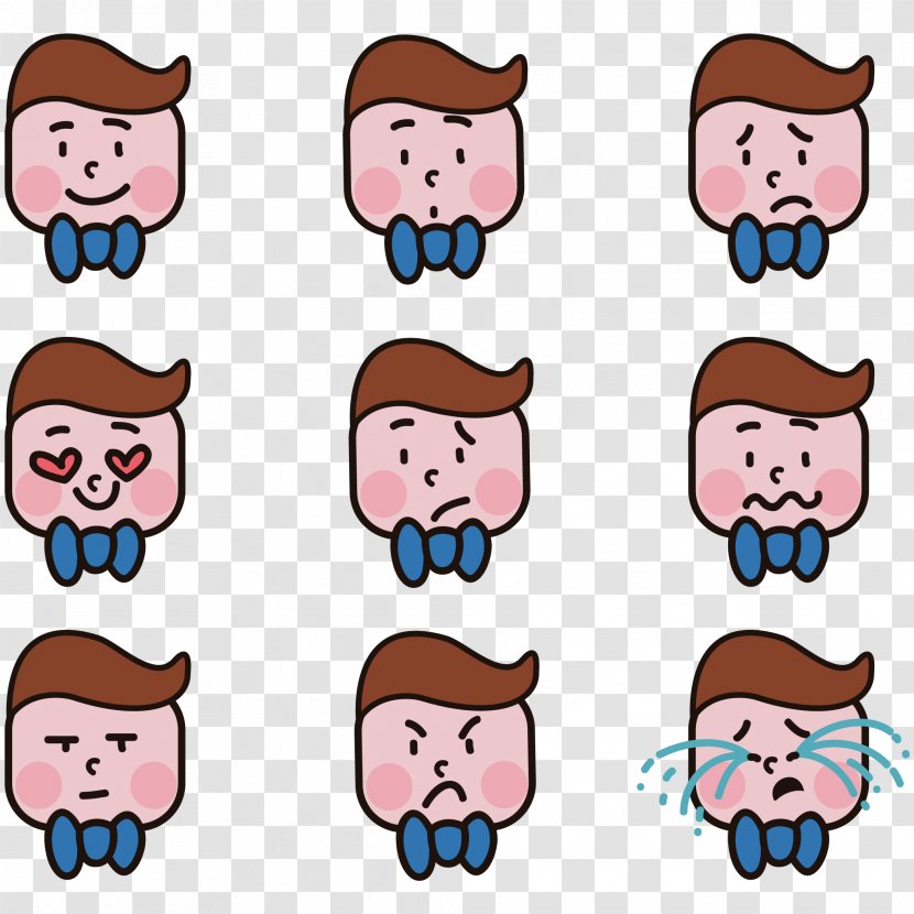 Facial Expression Clip Art - Laughter - Vector Cute Boy Face Transparent PNG