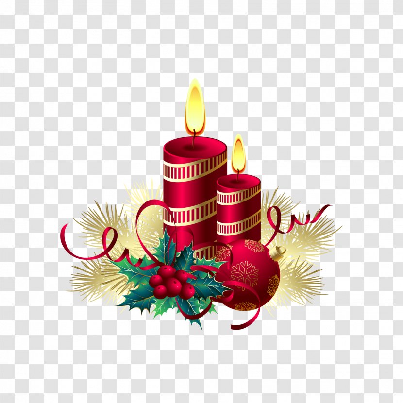 Candle Christmas Birthday Cake Illustration - The - Candles Transparent PNG