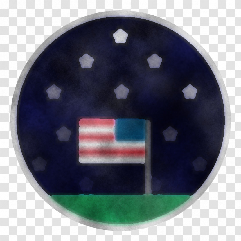 Flag Pattern Circle Electric Blue Plate Transparent PNG