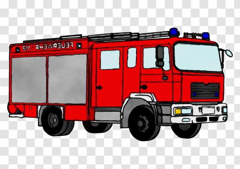 Land Vehicle Fire Apparatus Truck Emergency - Wet Ink - Motor Transport Transparent PNG