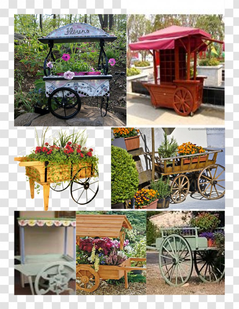 Rickshaw Carriage Cart Flower - Yard - Horse Transparent PNG
