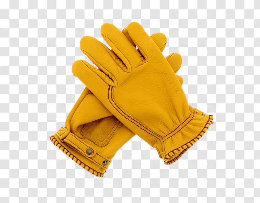 Cycling Glove Leather KYTONE Motard - Motorcycle - Yellow Cordon Transparent PNG