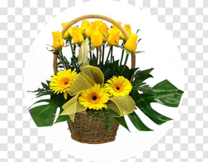 Flower Basket Floristry Floral Design Transvaal Daisy - Wicker Transparent PNG