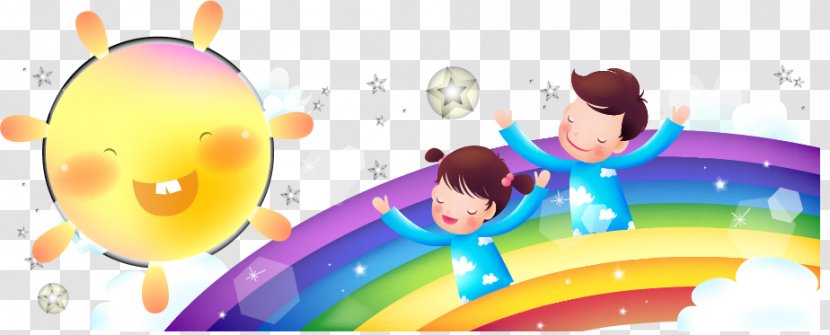 Child Cartoon Rainbow Illustration - Art - Vector Children Transparent PNG