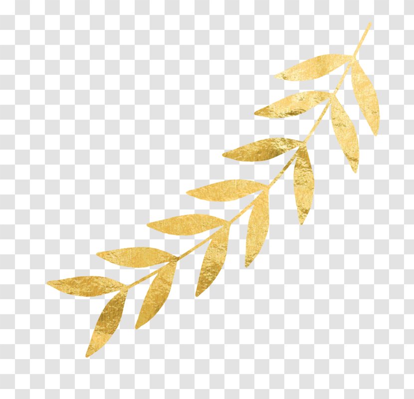 Gold Leaf Twig Transparent PNG