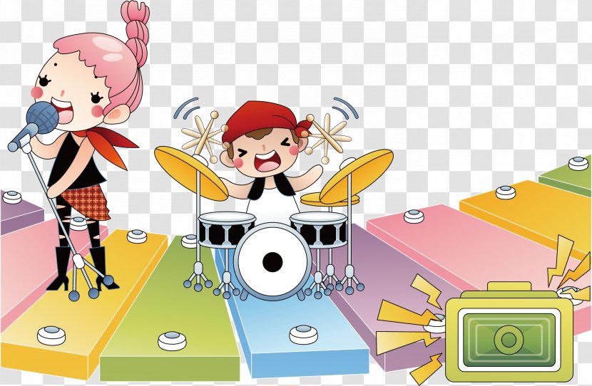 Drums Illustration - Flower - Shelf Drum Cartoon Poster Promotional Material Transparent PNG