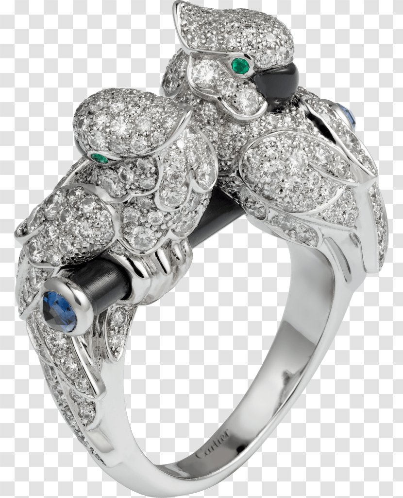 Ring Cartier Onyx Emerald Sapphire - Metal Transparent PNG