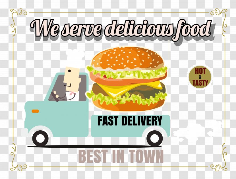 Take-out Hamburger Fast Food Delivery - Advertising - People Vector Takeout Transparent PNG